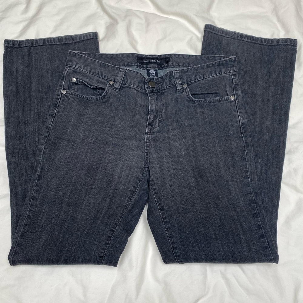 Calvin Klein bootcut flare jeans vintage style black denim Sz 4